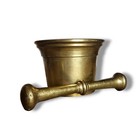Mortar   Pestle Apothecary Pharmacy Set Solid Brass Heavy  Antique 