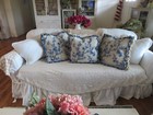 Aubusson Style French Country Needlepoint Pillow Cover Blue Cherry Blossoms