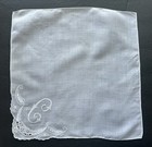Vintage White Linen Handkerchief Madeira Stylehand Embroidered Monogram C