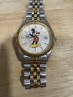Mickey Mouse Authentic Original Disney Parks Vtg Watch- It Works-2 Tone Band