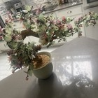 Vintage Large Mid Century Chinese Jade Glass Agate Bonsai Flower Tree 