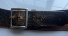 Vtg Police Uniform Issue Black Belt Top Grain Cowhide Cert    Pe-1-1602 Usa