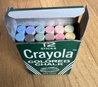 Crayola Colored Chalk No 816 Binney   Smith 12 Sticks Nos Original Box Vintage
