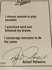 Rafael Palmeiro Signed 3 5 X 5 Photo Card Autographed Auto Baseball Mlb Picture 