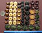 Antique Vintage Vegetable Ivory Buttons Vi 53 Pcs Sets Pairs Matching   Lot 7