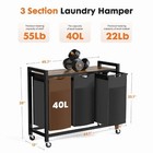 Laundry Hamper With 3 Removable Sorter Bags  Movable Wheels  3    10 6 Gal  120l 