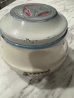Vintage Art Deco Powder Makeup Box Footed Ornate Egyptian Style Lady Bust Pewter