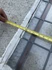 Antique Stained Glass Window Leaded Glass Chipping Paint Wood Frame