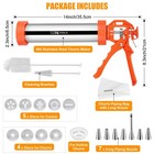 Stainless Steel Cookie Presses With Piping Bag 2 Brushes 10 Discs And 7 Nozzles