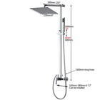 8 chrome Shower Faucet Set Rainfall Spout Square Head Wall Mount Brass Mixer Tap