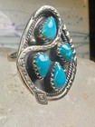 Navajo Snake Ring Turquoise Size 9 25 Sterling Silver Women