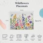 Pimpernel Wildflowers Placemats  Set Of 4 - 15 8  X 11 7  Floral Butterfly