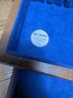 Vintage Wood Silverware Storage Chest Box Blue Interior Drawer Wooden Flatware