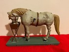 Vintage Tin Wind-up Horse Toy Eating Grain Antique Tin Toy Pull Toy Ad-44