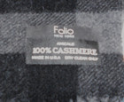 Folio  100  Cashmere Scarf Grey   Black  Plaid