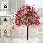 2pcs Artificial Violet Flowers Garden Stake Outdoor Fake Plants Patio Yard Decor