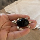 3 Black Horn And Silver Metal Sea Turtles So Elegant