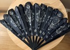 2026 Disney Parks   Resort The Haunted Mansion Wallpaper Black Hand Fan 25  Nwt