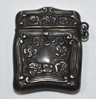 Antique Victorian Sterling Silver Repousse Vesta Match Safe