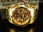 Invicta Men s 48mm Pro Diver Scuba Chronograph Gold Dial 18k Gold Plated Watch