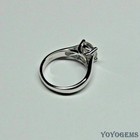 Solid 14k White Gold Moissanite Solitaire Engagement Ring 2 Ct Round Cut F vvs1