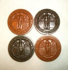 Four So Called Dollar Token Medal Silver Anniversary 1935 Bakelite Corporation