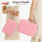 Leather Bible Cover For Women     Large Zippered Case With Handle And Pockets  Flo