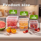 6 Pack Square Plastic Buckets With Lids   Handles  1l 2l 3l White   Clear Food-g