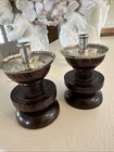 Sterling Silver Turned Wood Candlesticks 1899 London After Arthur Sibley