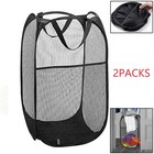 2-pack Collapsible Pop-up Laundry Hamper Mesh Foldable Clothes Storage Basket77l