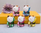 Thy Collectibles Hand Painted Feng Shui Mini Maneki Neko Lucky Cat White   