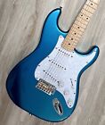 2024 Fender Strat Metallic Blue Sratocaster Electric Guitar W  Padded Gigbag