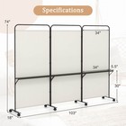 3-panel Room Divider W  Storage Shelves 6ft Tall Folding Privacy Screen On
