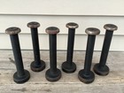  6   Vintage Wood Textile Mill Spools Industrial Bobbins Farmhouse Rustic Decor