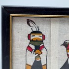 Vintage Southwest Kachina Native Style Textile Screen Print Bird Wall Art