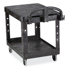 Rubbermaid Commercial 450500bk Plastic Flat Shelf Utility Cart - Black New