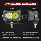 2x 3inch Led Work Light Bar Spot Flood Cube Pods Driving Fog Lamps Offroad Truck