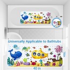 Bath Mat With Ocean Theme Design  40x16 Inches  Non-slip With 200 Suction Cup   