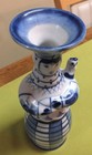 Vintage Gzhel Russian Porcelain Girl Vase Hand-painted Signed Figurine