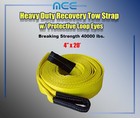 2 Pack Heavy Duty 4  X 20  Recovery Tow Strap With Protective Loop Eyes Towing