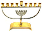 Vg Judaica Gold   Silver Plated Hanukkah Menorah Judaism Israel Jewish Jerusalem