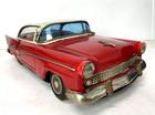 Vintage Giant Yonezawa Ford 2 Door Sedan  15 5  41cm Japan Tin Friction Toy Car