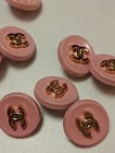 Small Lot Of 6   13 Mm Designer Stamped Chanel Button Replacement Gold Tone 