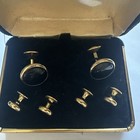 Cufflinks For Men  Tuxedo Studs And Set  Classic Black Gold 