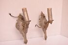 Vintage Art Deco Nouveau Pair Wall Sconce Set Of 2 Lamp Light Fixtures Atq