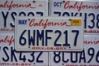 California License Plates - Lipstick Blue On White License Plate Tags Random  