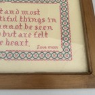 Vintage Embroidered Framed Wall Art Beautiful Things   pink And Cream Needlepoint
