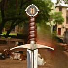 Hand Forged Templar Knights Battle Ready Sword  Steel  Brass Guard   Pommel Gift