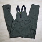 Under Armor Fish Elite Shoreline Rain Bib Mens Size Small Green Zipper Pockets