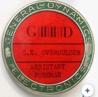 1960   s General Dynamics Electronics Cold War Employee Name Badge Pinback